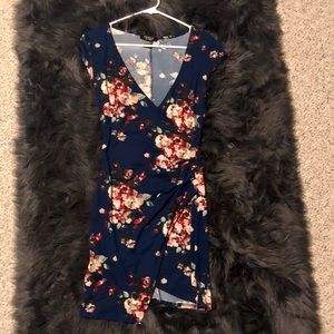 Floral Navy Blue Mini Dress